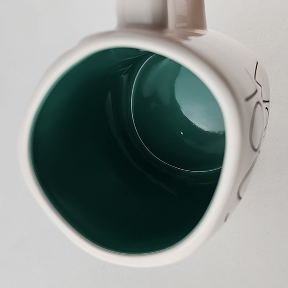 ⭐️2/ $50⭐️ Rae Dunn Artisan Ceramic White Green Mug COOL MOM Large Letters - Picture 6 of 10